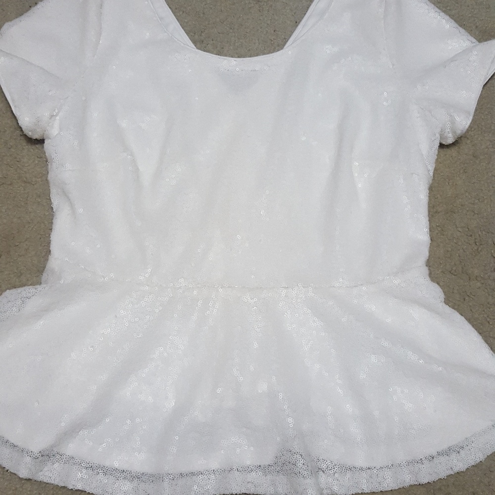 Forever 21 White Sequined top